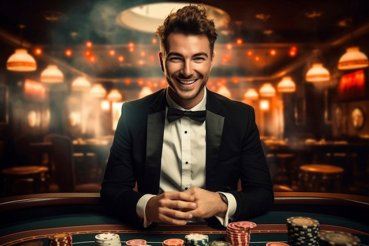 Studio live dealer permainan kartu cabe88 dengan dealer profesional dan kamera multi-sudut